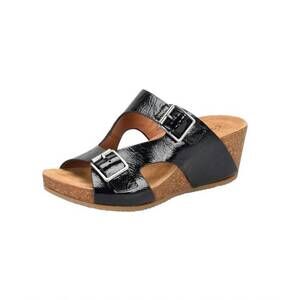 NEW COMFORTIVA women's emah sandal in black patent